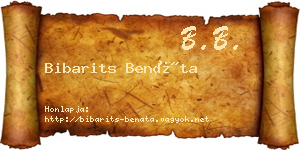 Bibarits Benáta névjegykártya